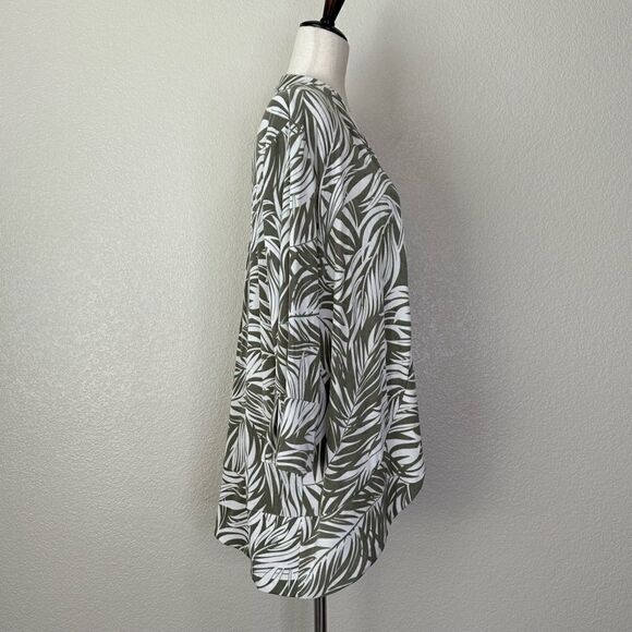 Chico’s Leaf Print Open Front Cardigan, Sz Large - Picture 7 of 14